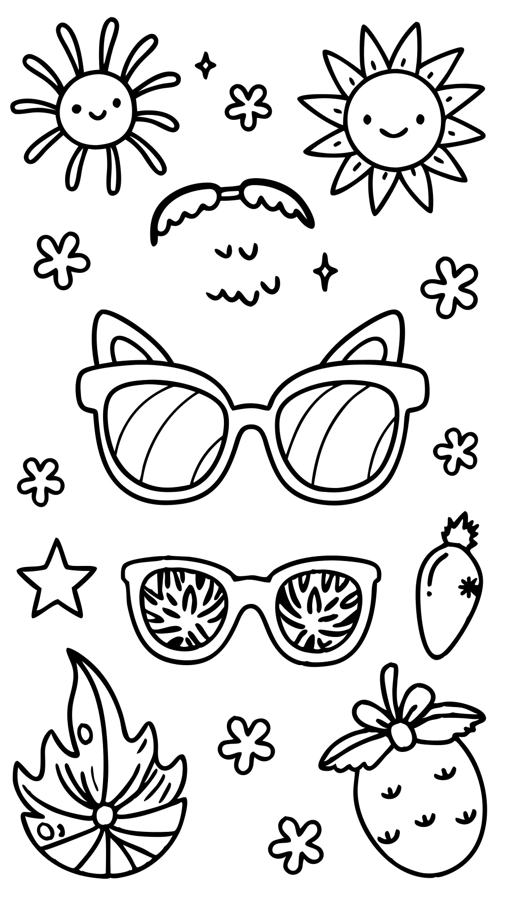 sunglasses coloring page